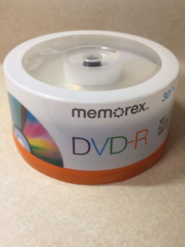 Memorex 4.7GB 16X DVD-R 30 Pack Spindle New Factory Sealed