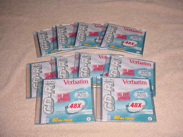 VERBATIM DATA LIFE PLUS  CD-R 1X-48X . 80 MIN. 700 MB/Mo . 10 SINGLES SEALED