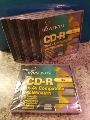 5 (Five) Imation CD-R 4X~74 Min~650 MB~1-Pack Case ~ NEW ~ 5 CD-R 4X
