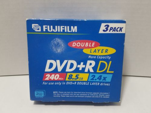 FUJIFILM 3 PACK DVD+R DL 240min 8.5GB 8x  Recordable double layer disc