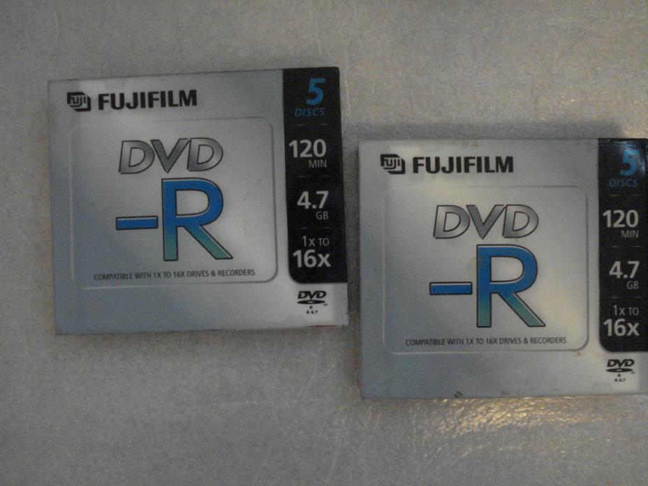 10 Fuji Blank DVD-R Discs with Jewel Cases
