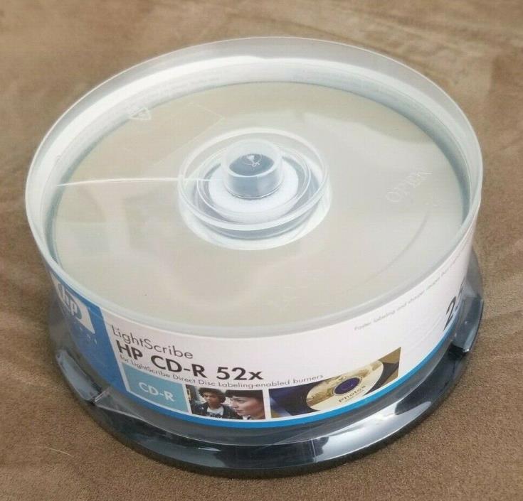 HP Light Scribe CD-R Pack of 25 Blank Burnable Disc 52x 700MB Data 80 Min Music