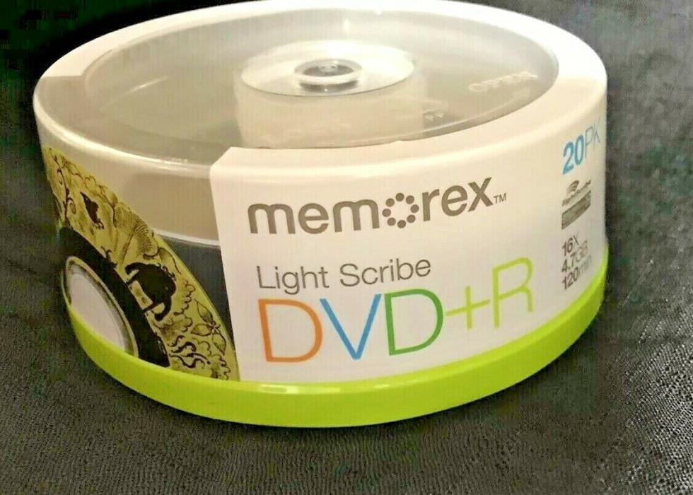 Memorex Light Scribe DVD+R 20PK 16X 4.7GB 120 Min Recordable Factory Sealed New