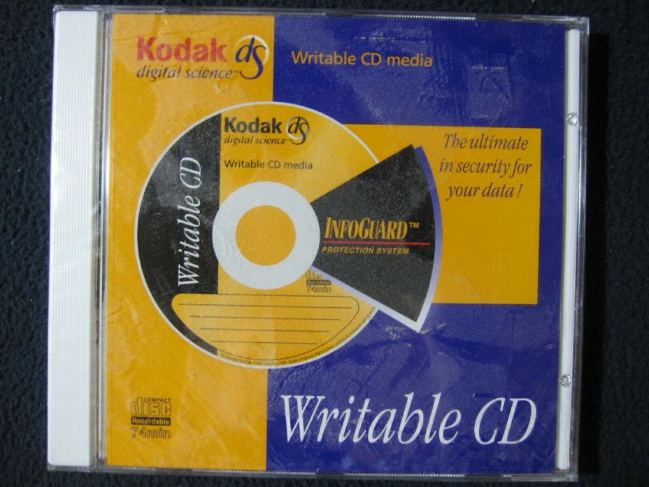 Kodak CDR Recorder Media 650MB 74Min W/Jewel Case W/Infoguard