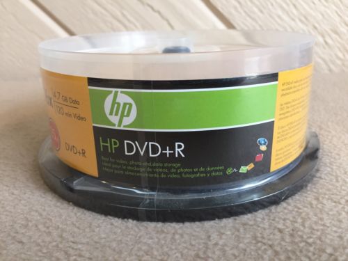 HP DVD+R 4.7 GB 16x Speed-25 Pack Spindle New Sealed