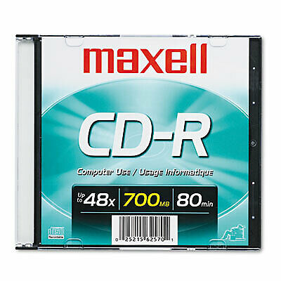 CD-R Disc, 700MB/80min, 48x, w/Slim Jewel Case, Silver 648201  - 1 Each