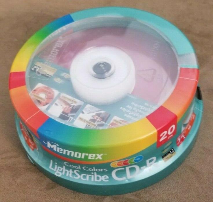 NEW Memorex Cool Colors LightScribe CD-R 20 Pack ~ 52X / 800MB / 80 Min