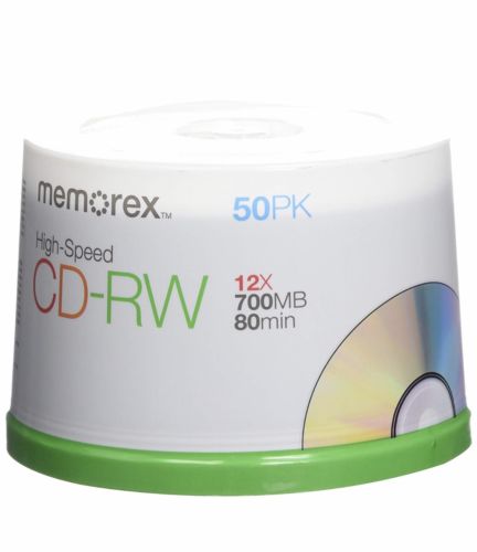 MEMOREX 50 PK HI SPEED CD REWRITABLE CD-RW 12X 700MB 80MIN 03433 NEW SEALED