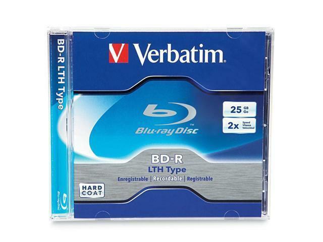 lot of 2 Verbatim 25 GB 2X BD-R LTH Blu-ray single jewel case disc