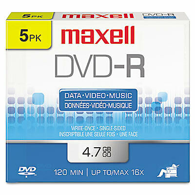 DVD-R Discs, 4.7GB, 16x, w/Jewel Cases, Gold, 5/Pack 638002  - 1 Each