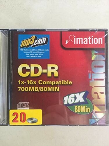 New Imation CD-R 20 Pack  (16X  80 Min.) X3 Packs - 60 CD-R Total