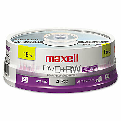 DVD+RW Discs, 4.7GB, 4x, Spindle, Silver, 15/Pack 634046  - 1 Each