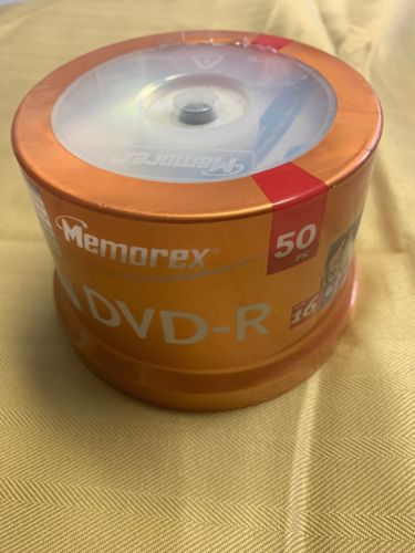 Memorex 16X 4.7GB Blank Recordable DVD-R Discs 50 SPINDLE - NEW Factory SEALED
