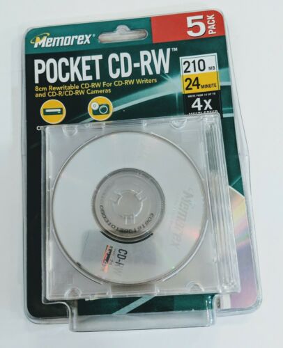 Memorex Pocket CD-RW 8cm Rewritable 210 MB 24 Minute 4x  5-Pack