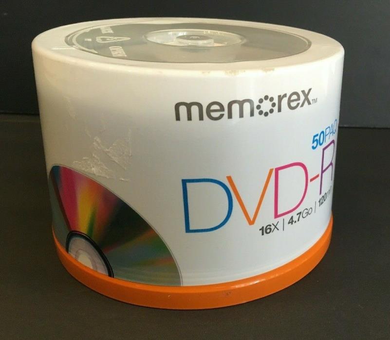 Memorex 50 Pack DVD-R 16X 4.7GB Spindle Paq 120 Minutes Video Audio Blank Media