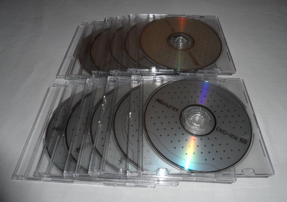 Memorex DVD+RW 10 Pack 4X 120Min 4.7GB 10 Discs With Slim Cases New Media