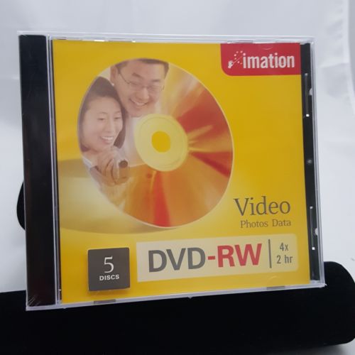 Imation DVD RW Video Photos Data HR 5 Pack with Jewel Cases recordable