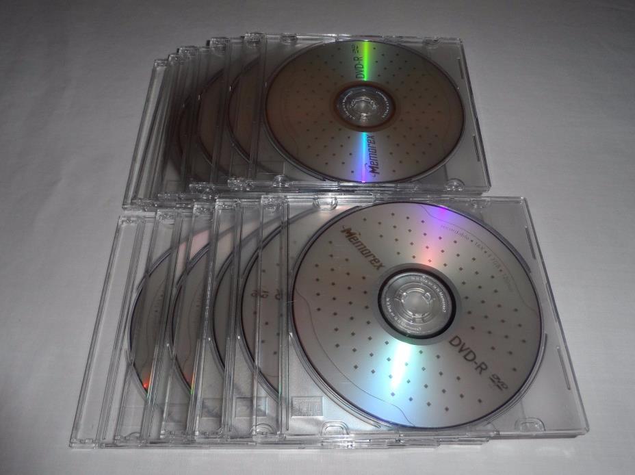 Memorex DVD-R 10 Pack 16X 120Min 4.7GB 10 Discs With Slim Cases New Media