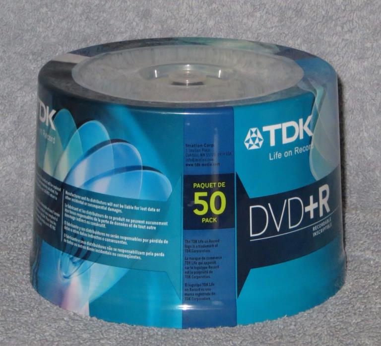 New TDK DVD+R 50 pack 16x 4.7gb Spindle Model DVD+R47FC50