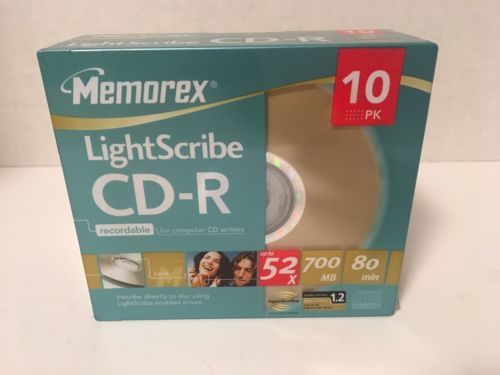 Memorex Lightscribe CD-R disk 10 Pack Set Compact Disc NEW in package sealed