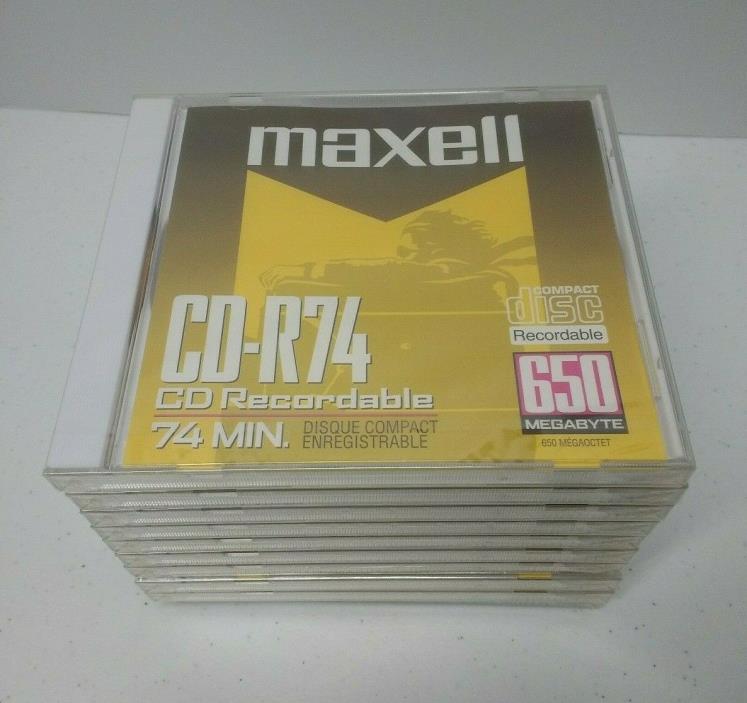 Maxell CD R74 lot of 10 new 74 minute 650MB recordable compact disc 623310