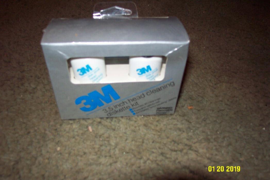 3M 3 1/2 inch diskette head cleaning kit, NOS, sealed package