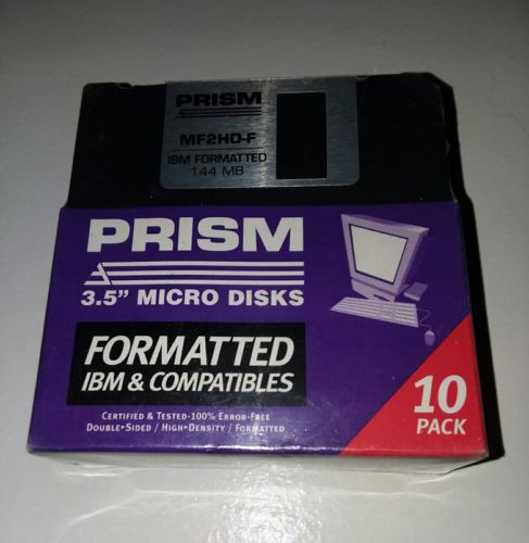Prism 3.5 inch Micro Disks, Formatted IBM & Compatibles 10 Pack