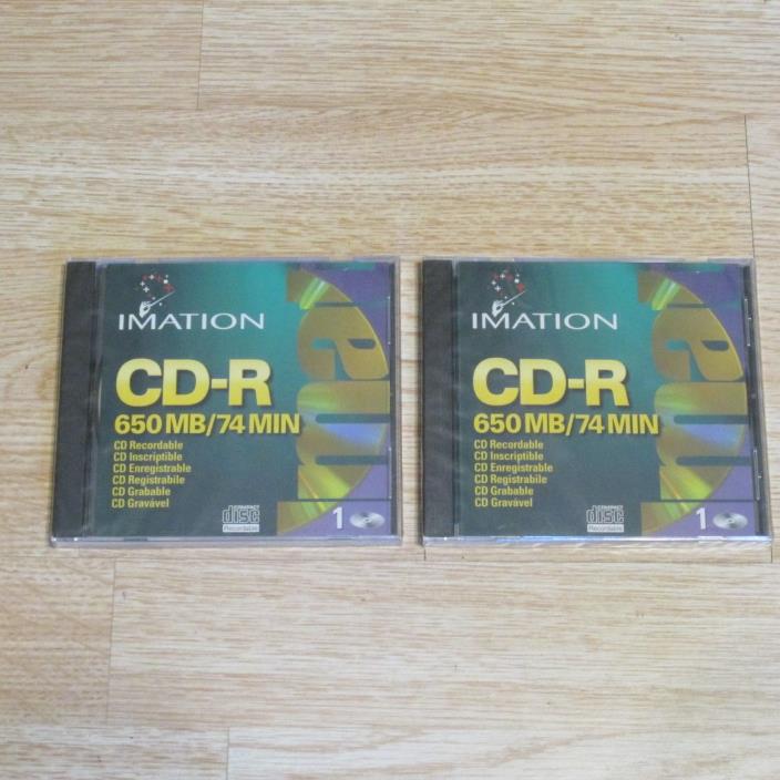 LOT OF 2  Imation CD-R  1x-4x Compatible 650 MB/74 Min (1999)  NEW FREE SHIPPING