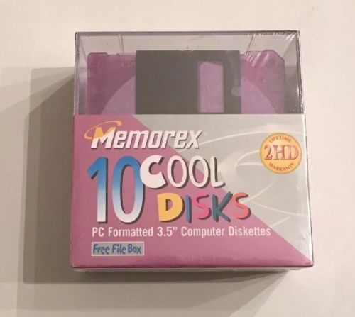 Memorex 10 Cool Disks Pc Formatted 3.5” Computer Diskettes