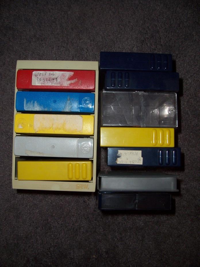 Lot of 12 used 3 1/2 floppy disk storage cases boxes plastic