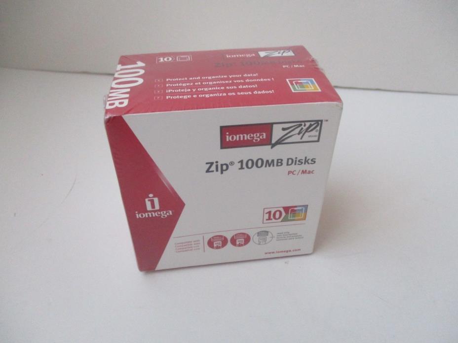 10 Iomega PC/Mac Zip 100mb Disks Brand new sealed