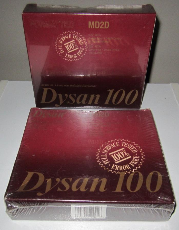 Dysan MD2D Formatted Flexible Diskettes (2 packs, sealed)