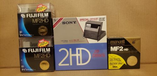 [Lot of 50 Diskettes] 20x Sony 2HD; 10x Maxel MF2-HD; 20x Fujifilm MF2HD NEW