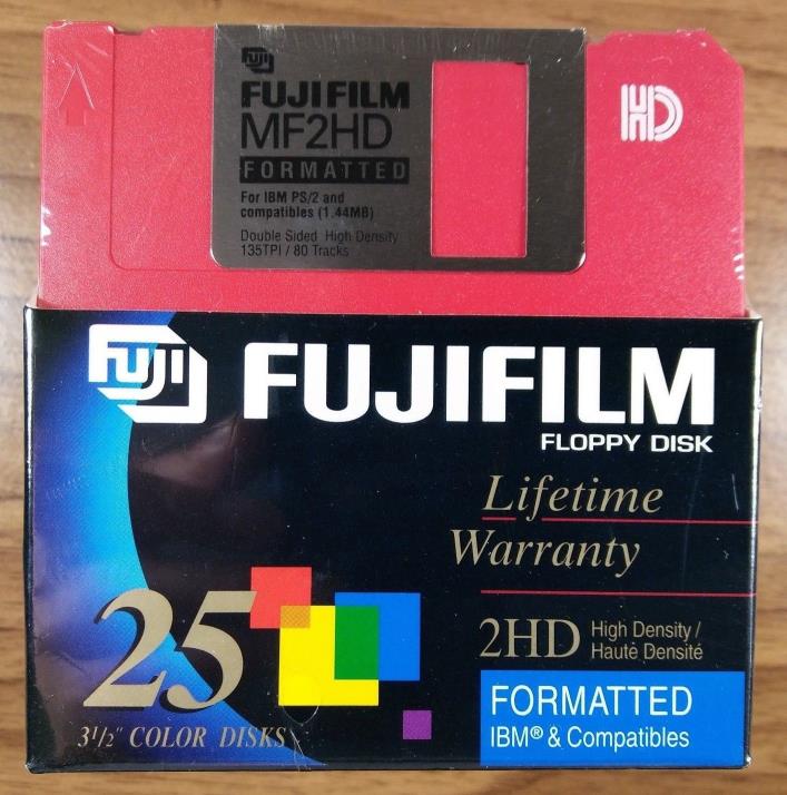 25 Pack Fujifilm Floppy Disks 3 1/2