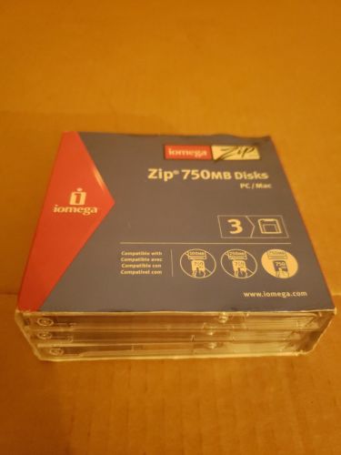 Lot of 3 Brand New Iomega Zip 750MB Disk Disks