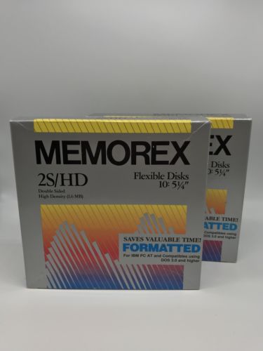 Lot of 20 Memorex 2S/HD 5.25 Flexible Disks
