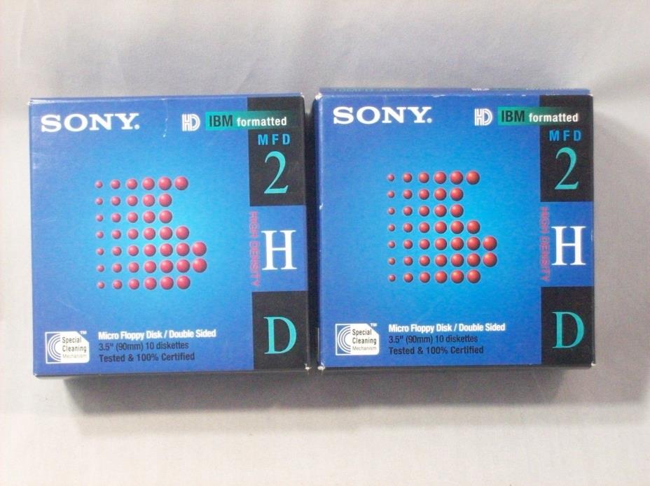 2 Unused Open Boxes of SONY MFD 2HD 3.5