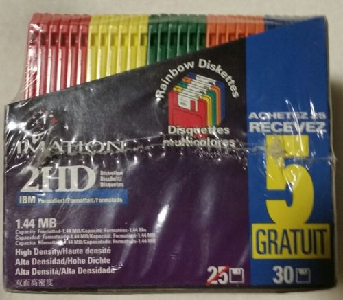 Lot of 30 IBM Formatted 3.5 Inch Diskettes - Imation 2HD