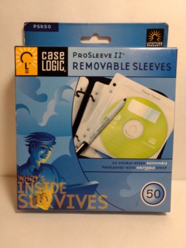 Case Logic 25 double sided CD sleeves ProSleeve II new PSR50