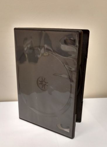 NEW! 1 Double Disc DVD Case with Tray 14mm Black - Holds 2 discs - Two Dual