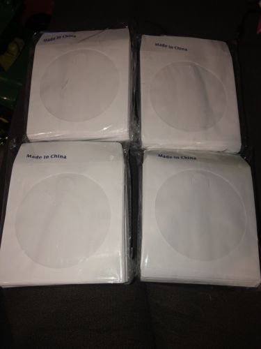 Lot Of 4 X 100 CD DVD White Paper Sleeve with Clear Window and Flap Envelopes
