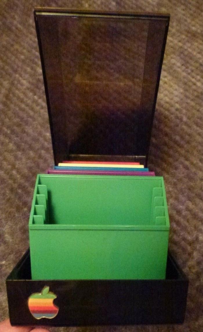 SRW VTG APPLE Computer Logo Multi-Colored 3.5” Floppy Computer Diskette Storage