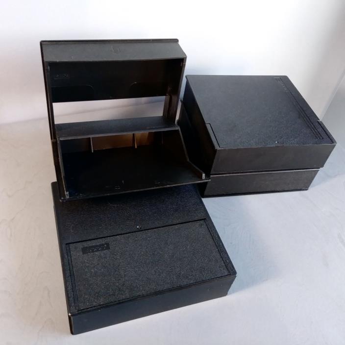 Lot 4 Vintage Acco Plastic Storage Cases 5.25