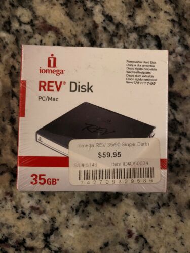 NEW iomega REV Disk 35GB / 90GB Disk PC External Hard Drive Media - Sealed