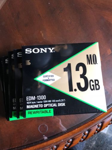 Sony MO Disc EDM 1300 1.3 GB Disc Rewritable Certified And Formatted
