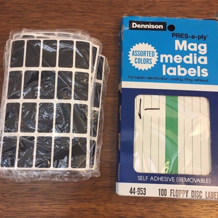 Vintage Diskette Labels Adhesive Disk Labels & Black Notch Cover Stickers