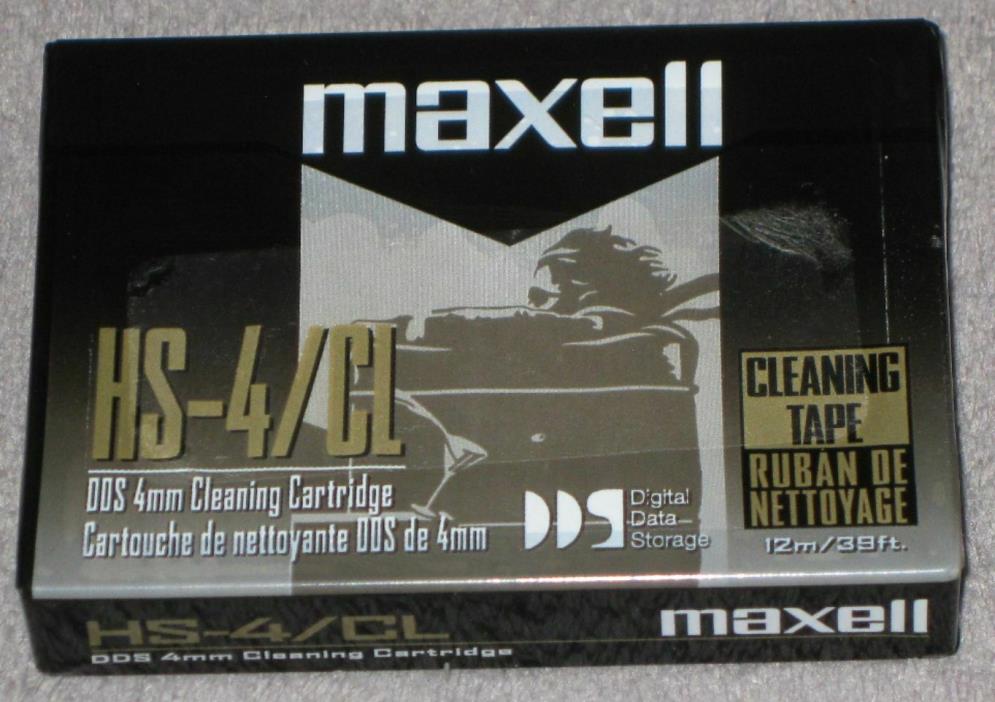 Maxell ~ HS-4/Cl 4mm Cleaning Cartridge for Data Storage Drives ~ New Sealed