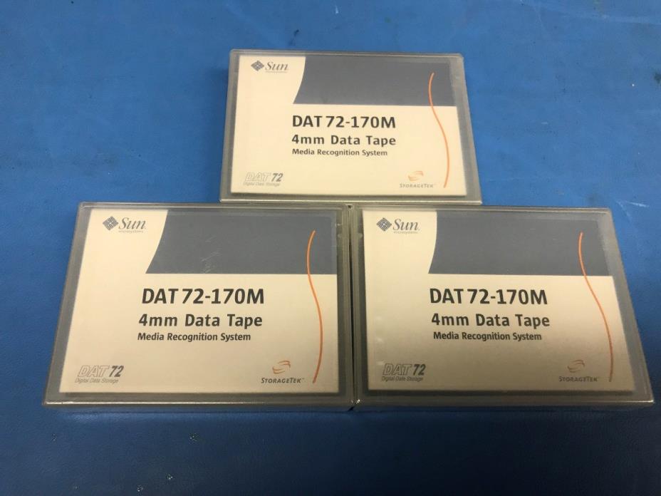 Qty 3 SUN DAT 72 170M 4mm Data Tape  Cartridge Factory Sealed