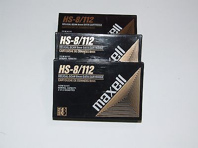NEW LOT 3/ Maxell 2.5/5.0GB 8MM HS-8/112 Data Cartridge for Helical Scan Drives