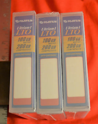 LOT OF 3 FUJIFILM ULTRIUM 1 LTO DATA CARTRIDGE 100GB/200GB NEW/SEALED